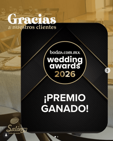 Salón 53 - Ganador Wedding Award 2025 Bodas.com.mx